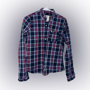 Abercrombie Kids Red and Blue Plaid Button Down Shirt